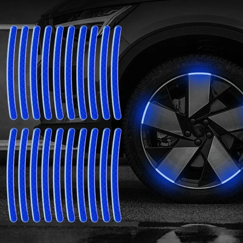Car Wheel Hub Reflective Stripes - Safety Tire Warning Stickers for Night Driving Econic Blanks