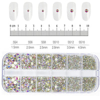 100/50cm Long Luxury Crystal Chain Nail Charms 1.5/2mm Shinying Clear/AB Diamond Nail Art Metal Steel French Manicure Crystal Econic Blanks