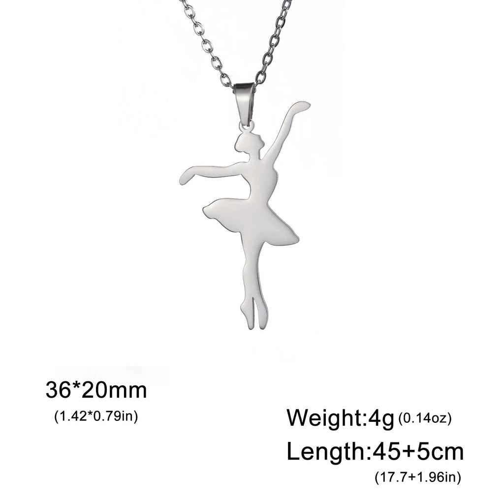 Rhythmic Gymnastics Necklace Women Trend 2025 Gymnast Stainless Steel Jewelry BFF Dancer Girl Sport Accessories Mother Day Gift Quick Pick Grocers