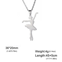 Rhythmic Gymnastics Necklace Women Trend 2025 Gymnast Stainless Steel Jewelry BFF Dancer Girl Sport Accessories Mother Day Gift Quick Pick Grocers
