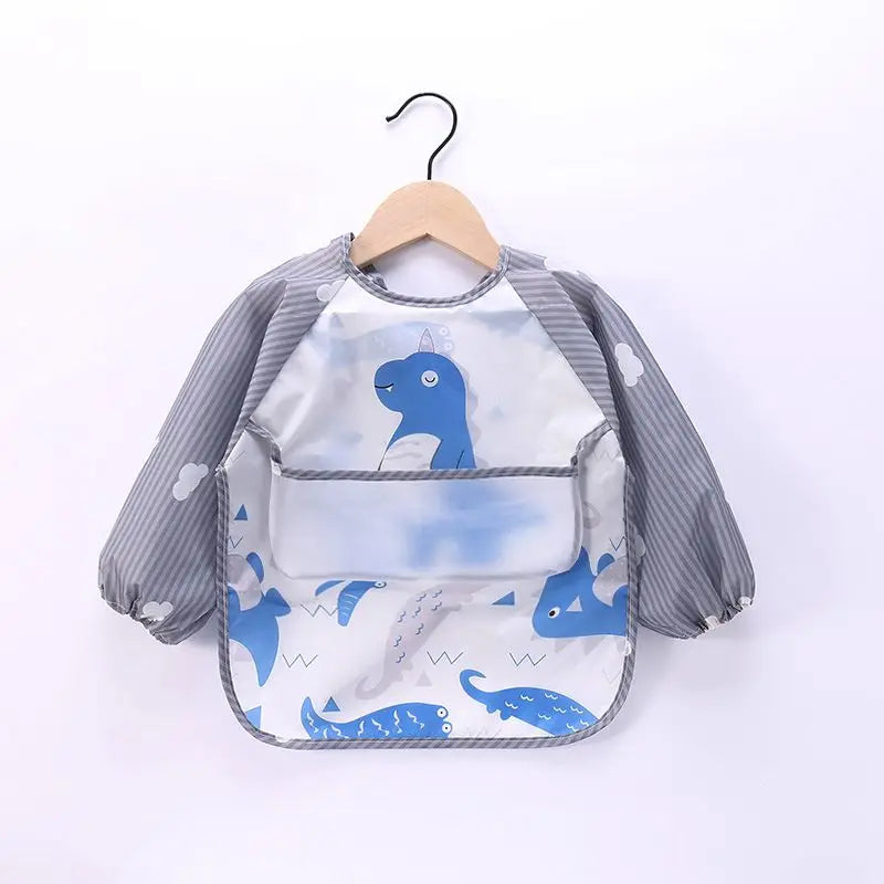 Waterproof EVA Full Sleeve Baby Bibs Children Apron Long Sleeve Feeding Smock Kids Eating Breastplate Infant Scarf Clothing Quick Pick Grocers