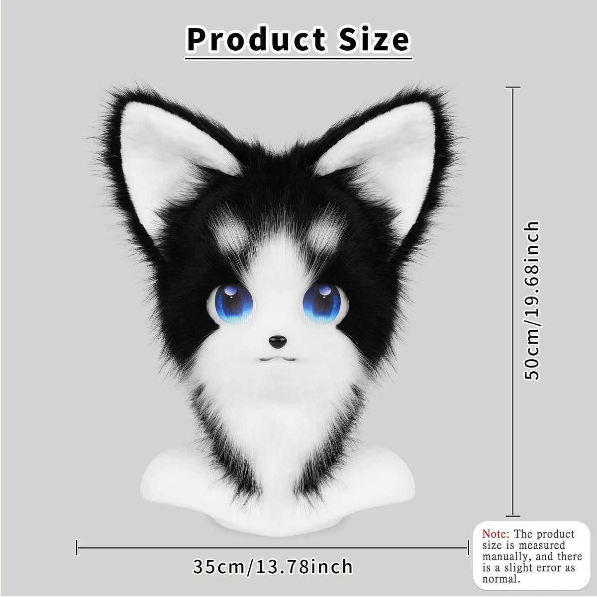 Animal Furry Fursuit Head Mask Plush Cat Fox Mask Costume Props for Halloween Cosplay Party Quick Pick Grocers