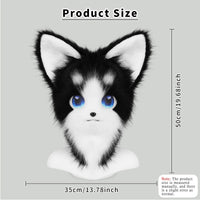 Animal Furry Fursuit Head Mask Plush Cat Fox Mask Costume Props for Halloween Cosplay Party Quick Pick Grocers
