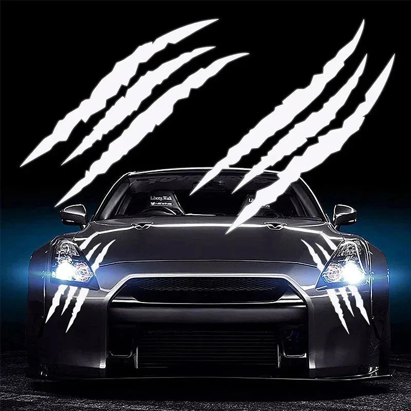 Monster Claw Car Stickers Automobile Hood DIY Vehicle Headlight Refit Reflective Vinyl Decal Ghost Paw Scratches Auto Decoration Econic Blanks