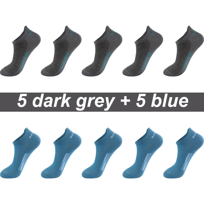 High Quality 10Pairs Men Socks Combed cotton 100% Summer Sports Sock Plus Size EUR38-48 Quick Pick Grocers