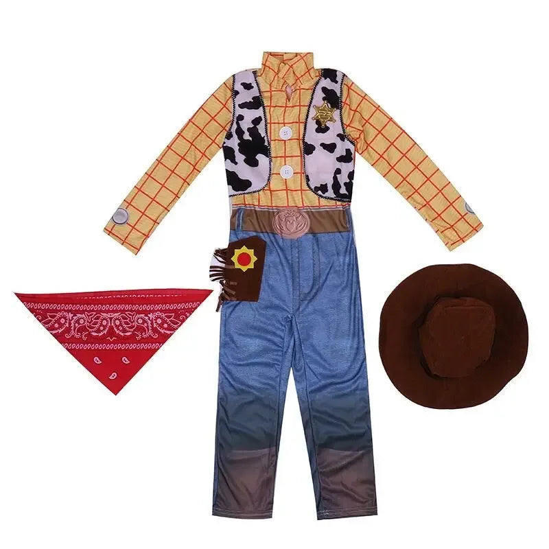 4-12Y Boys Cowboy Woody Cospaly Costume Anime Character Adventure Costume Halloween Kids Performance Costume Quick Pick Grocers