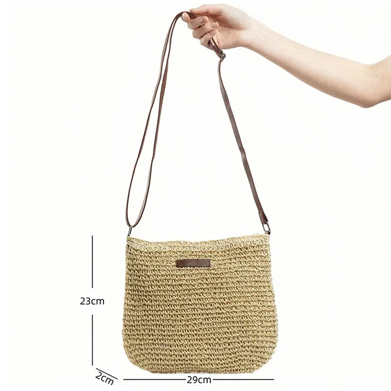 Elegant Light Paper Rope Bag - Bohemian Handmade Style, Hot-Selling Beach/Casual Bag (Crossbody & Shoulder Tote) Quick Pick Grocers