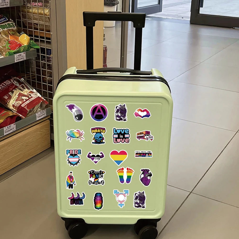 10/30/50/126PCS Nonbinary Pansexual Transgender Bisexual Asexual Pride LGBT Stickers DIY Bike Skateboard Fridge Funny Sticker Quick Pick Grocers