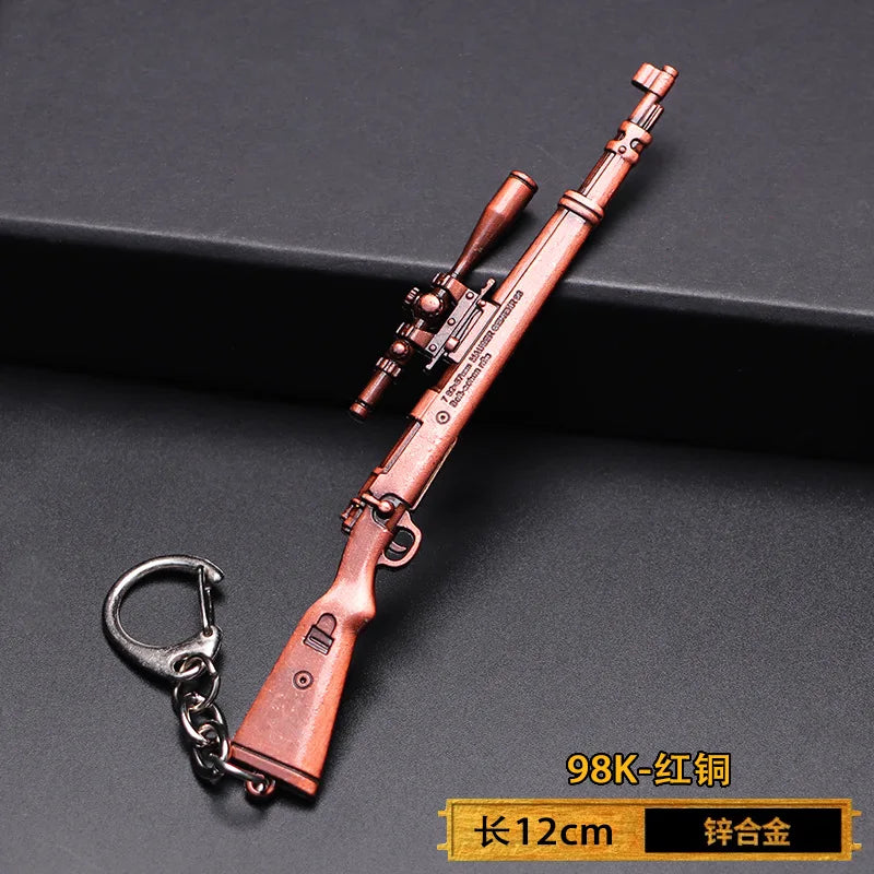 1pc Toy Gun Keychain, Alloy Toy Gun Model Pendant Car Key Chain Car Key Ring Gift For Men Boys Quick Pick Grocers