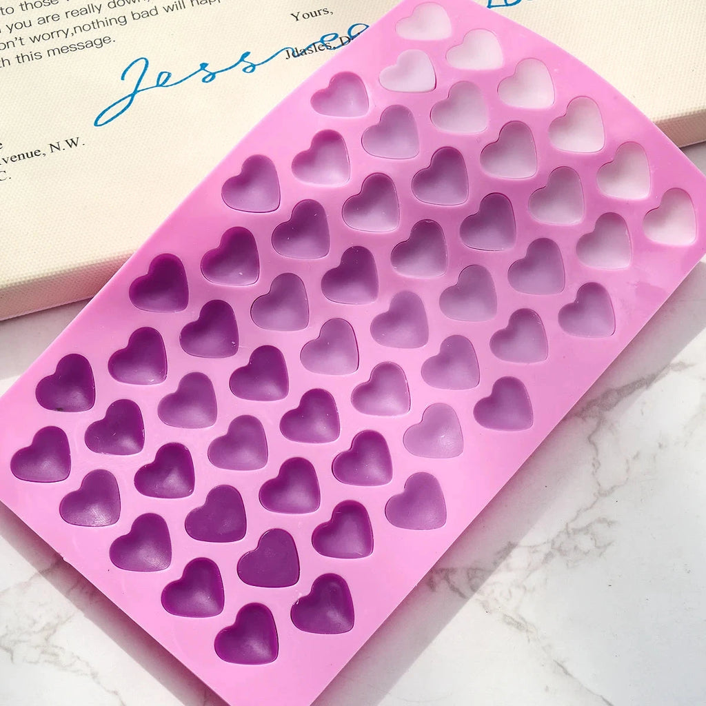 55 Compartment Heart Silicone Candle Mold Valentine's Day Candles Making Kit DIY Love Cake Chocolate Baking Mould Party Gifts Econic Blanks