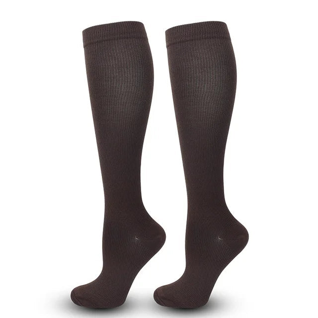 1 Pair Women's & Men's Compression Socks 15-20 mmHg Knee High Stocking for Cycling Soccer Running Athletic Calf Socks Quick Pick Grocers