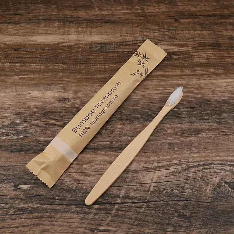 30pcs ECO Friendly Toothbrush Bamboo Toothbrushes Resuable Portable Adult Wooden Soft Tooth Brush For Home Travel Hotel Econic Blanks