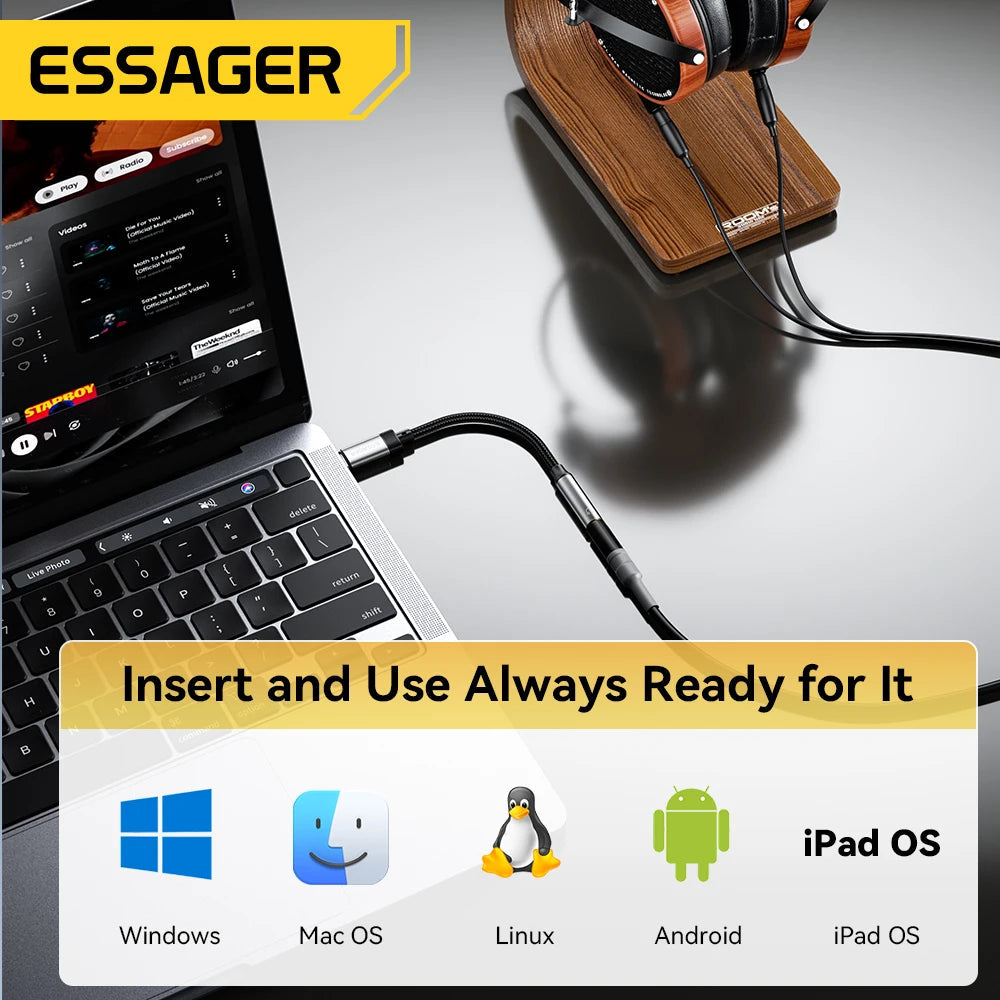 Essager Lightning to 3.5mm jack Audio Adapter Headphone Aux Cable USB Type C to 3.5 Adapter OTG Type C For iphone Xiaomi Oneplus Quick Pick Grocers
