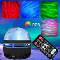 LED Ocean Wave Starry Sky Projector Lamp 1pc 7 Colors Remote Control USB Powered for Kids Room Bedroom Party Ambient Light Quick Pick Grocers