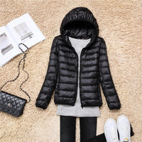 Women Puffer Jacket 15 Colors Plus Size 5XL 6XL 7XL 2025 New Spring Autumn Female Ultra Lightweight Packable Hooded Down Coats Quick Pick Grocers
