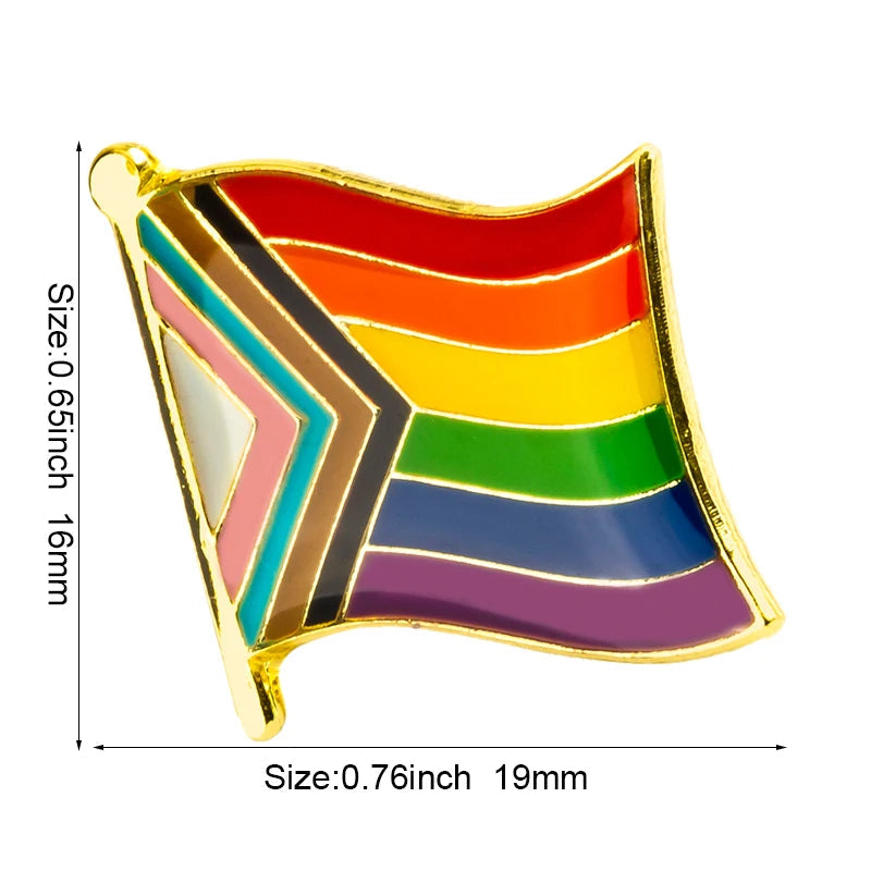 Progress Pride Heart Shaped Lapel Pin Flag badge Brooch Pins Badges Quick Pick Grocers