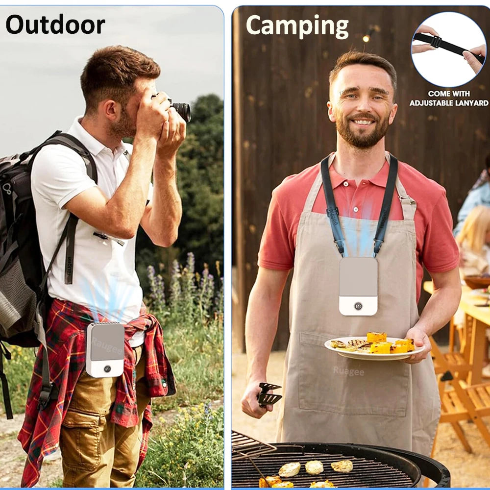 Portable Waist Fan Hanging Neck Fan Mini USB Rechargeable Portable Waist Clip Fan for Outdoor Sports Working Travel Small Fan Quick Pick Grocers