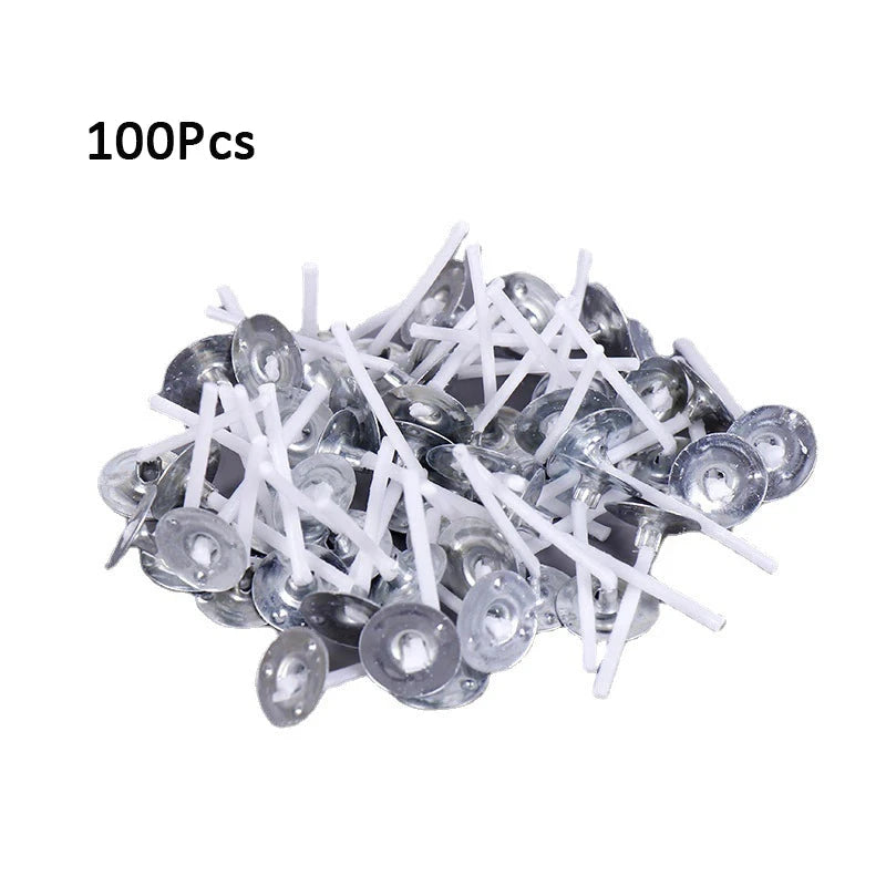 120Pcs Waxed Cotton Candle Wicks with Stand Original Smokeless Candle Wick for DIY Candle Silicone Mold Candle Making Supplies Econic Blanks