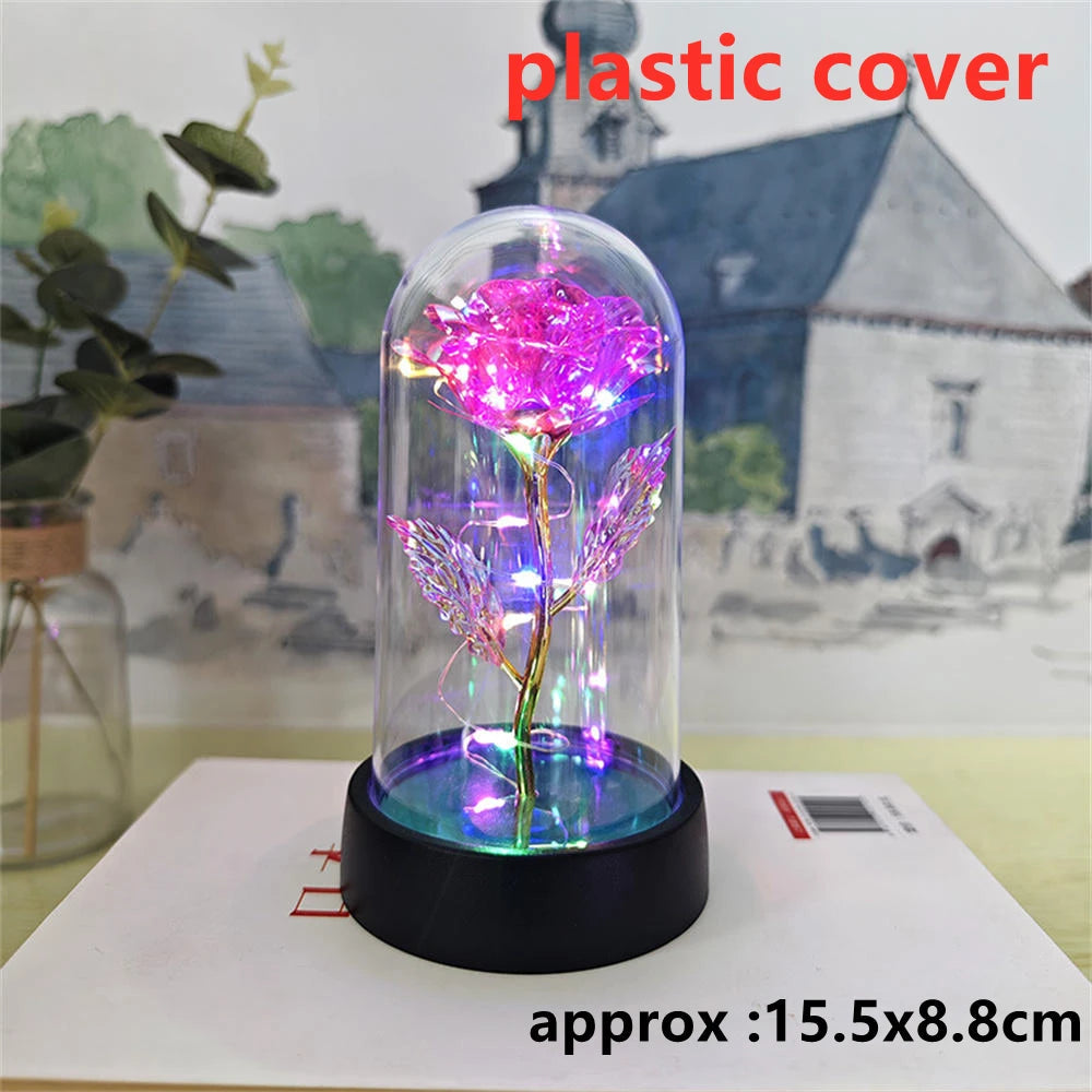 LED Galaxy Three Rose Artificial Flowers, Wedding Decoration, Creative Valentine'S Day and Mother'S Day Gift without Battery 1Pc Quick Pick Grocers