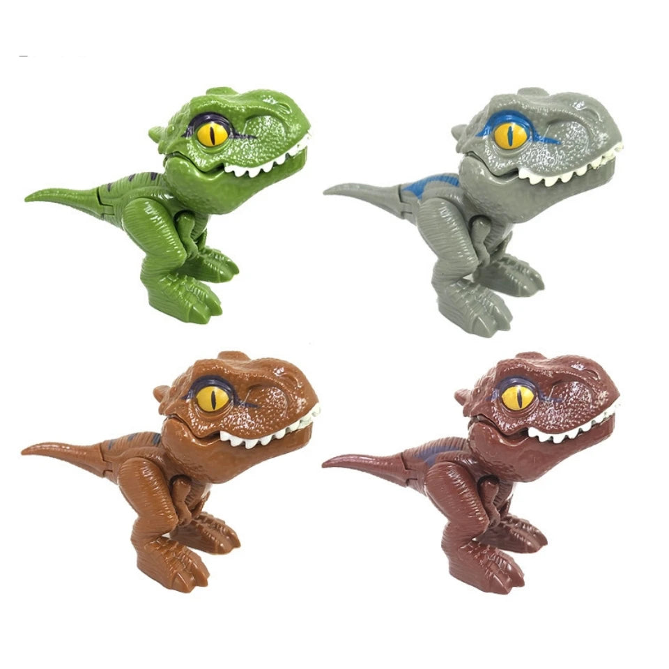 Jurassic Finger Dinosaur Triceratops Tyrannosaurus Model Toys for Kids Creative Finger Biting Dinosaurs Interactive Toy Boy Gift Quick Pick Grocers