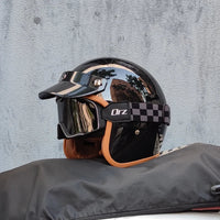 Retro semi-open motorcycle helmet cross-country motorcycle accessories motorcycle helmet 3/4 retro helmet in winter Quick Pick Grocers