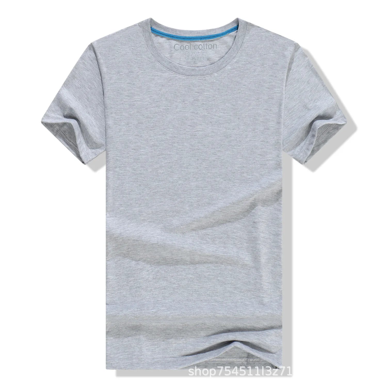 2026 Brand New 100% Cotton Mens T-shirt Pure Color Men T Shirts Round Collar Short-Sleeve Man T-shirt Top Tees For Male Clothes Quick Pick Grocers