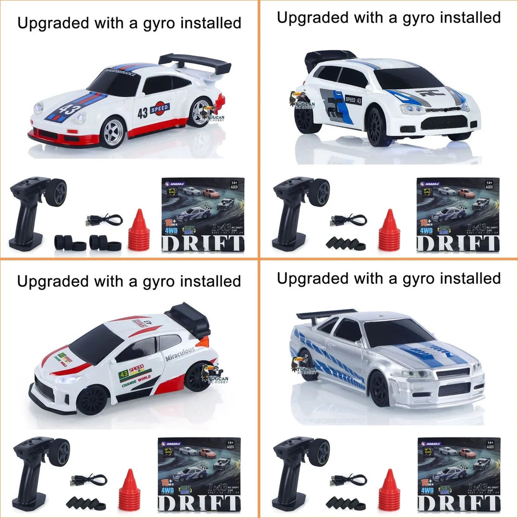New RC Drift Car Upgraded Gyro 1/43 Racing RTR 4WD Four-wheel Drive High Speed Radio Control Model 2.4g Drift Race Car Mini Gift Econic Blanks