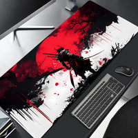 Samurai Warrior Mouse Pad Gamer Computer Accessories Keyboard Table Mat Black Mousepad Company Gaming Laptop Desk Accessory Pc Quick Pick Grocers