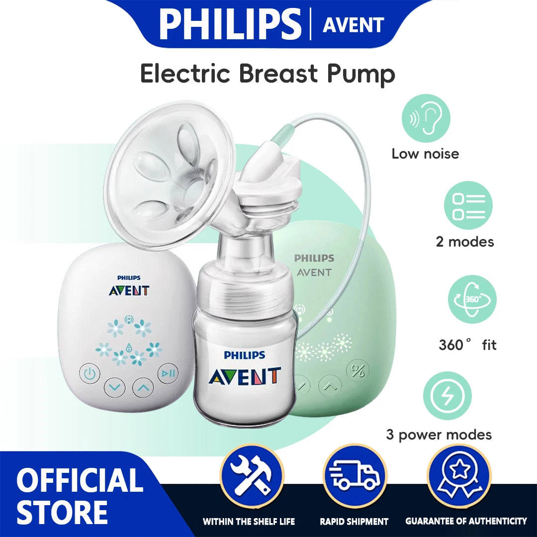 PHILIPS AVENT Portable Single Electric Breast Pump with Smart Massage & Petal Stimulation – Mimics Baby’s Natural Sucking Purest Peak