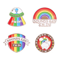 LGBTQ Pride Collect You Are Safe With Me Enamel Pins Rainbow Spaceship UFO Shield Cat Brooches Lapel Badges Jewelry Lover Gifts Quick Pick Grocers