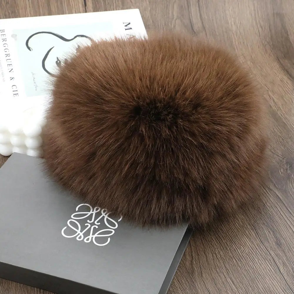 New Fluffy Fur Women's Winter Hat Winter Snow Ski Cap Female Faux Fur Thick Warm Windproof Hat Russian Hat Mink Fisherman's Hat Purest Peak