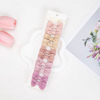 10Pcs/Set Mini Hair Bows Clips Baby Girls Cute Froal Print Plaid Hairbows Checkered Gingham Hairpins Korean Safety Kids Headwear Purest Peak