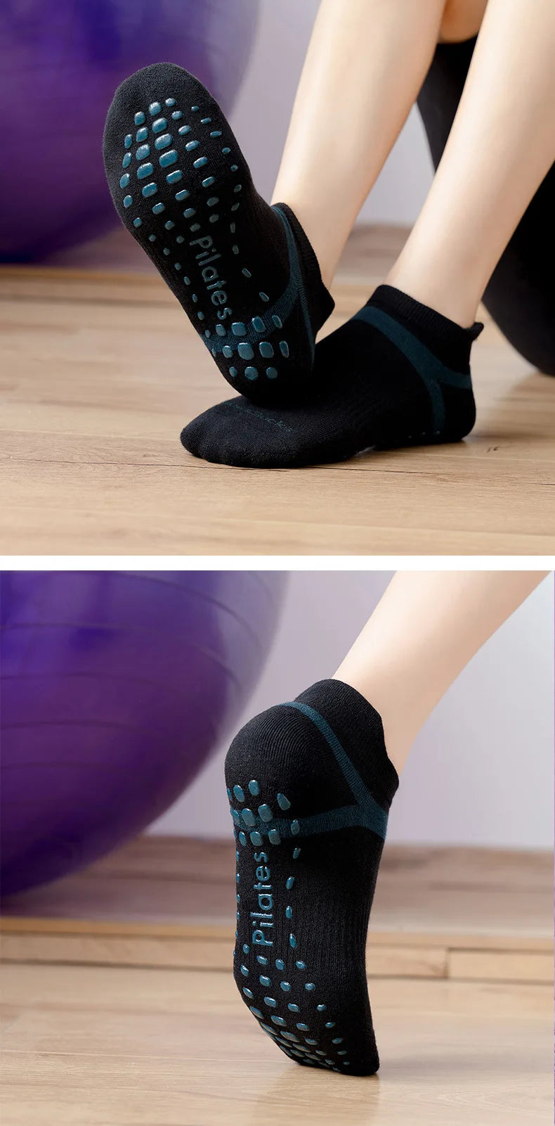 Yoga Socks Men Women Professional Silicone Non-slip Pilates Socks Large Size Indoor Floor Gym Fitness Cotton Dance Sports Socks Quick Pick Grocers