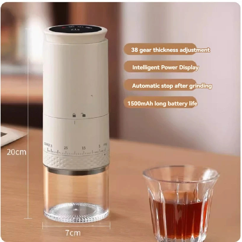 1500mAh Electric Coffee Grinder Externally Adjustable Type-C Charging Coffee Burr Grinder Bean Grinding Machine Coffee Maker Quick Pick Grocers