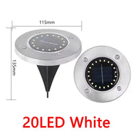1/4/8Pcs Solar Lights Outdoor 8/20LEDs Disk Underground Lamp Spotlight Buried Solar Light for Home Garden Lawn Yard Decoration Quick Pick Grocers