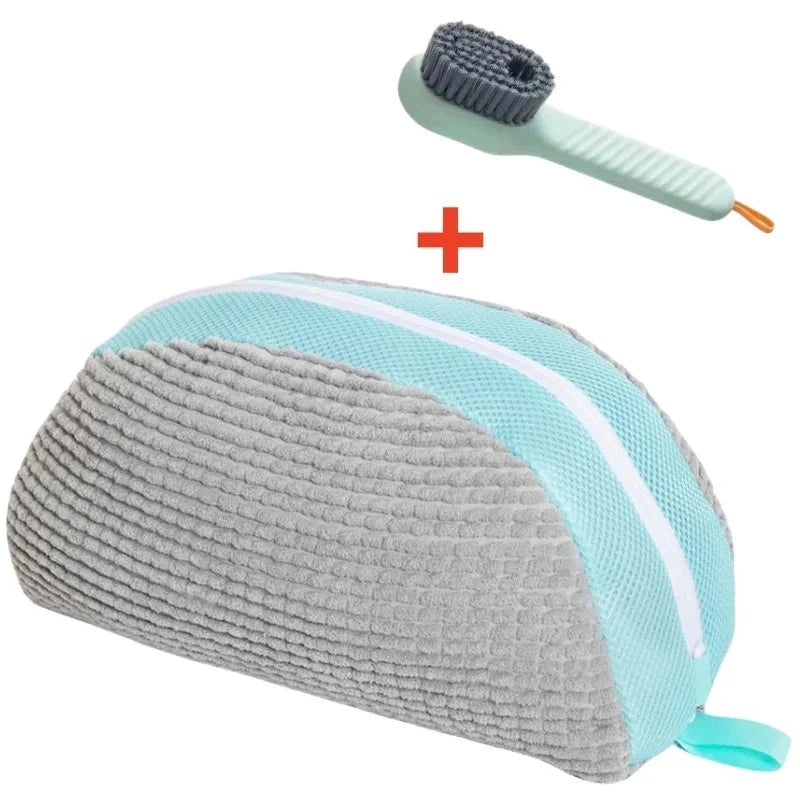 1/2/4PCS Shoe Washing Machine Bag with Liquid Shoe Brush Set Durable Laundry Shoe Bag and Soft Bristle Clean Brush for All Shoes Econic Blanks