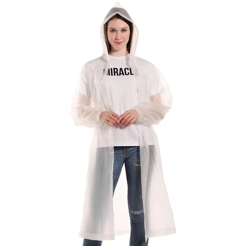 High Quality 1piece 145*68CM EVA Unisex Raincoat Thickened Raincoat Women Waterproof Men Black Camping Waterproof Rainwear Suit Quick Pick Grocers