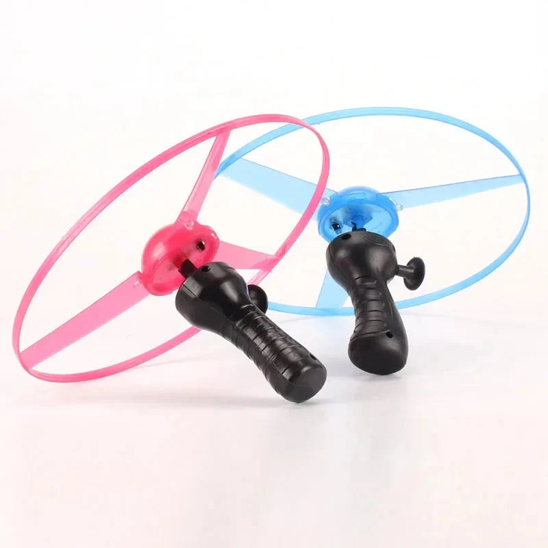 Pull Wire Glow UFO – Spinning LED Flyer Toy for Kids Outdoor Fun Econic Blanks