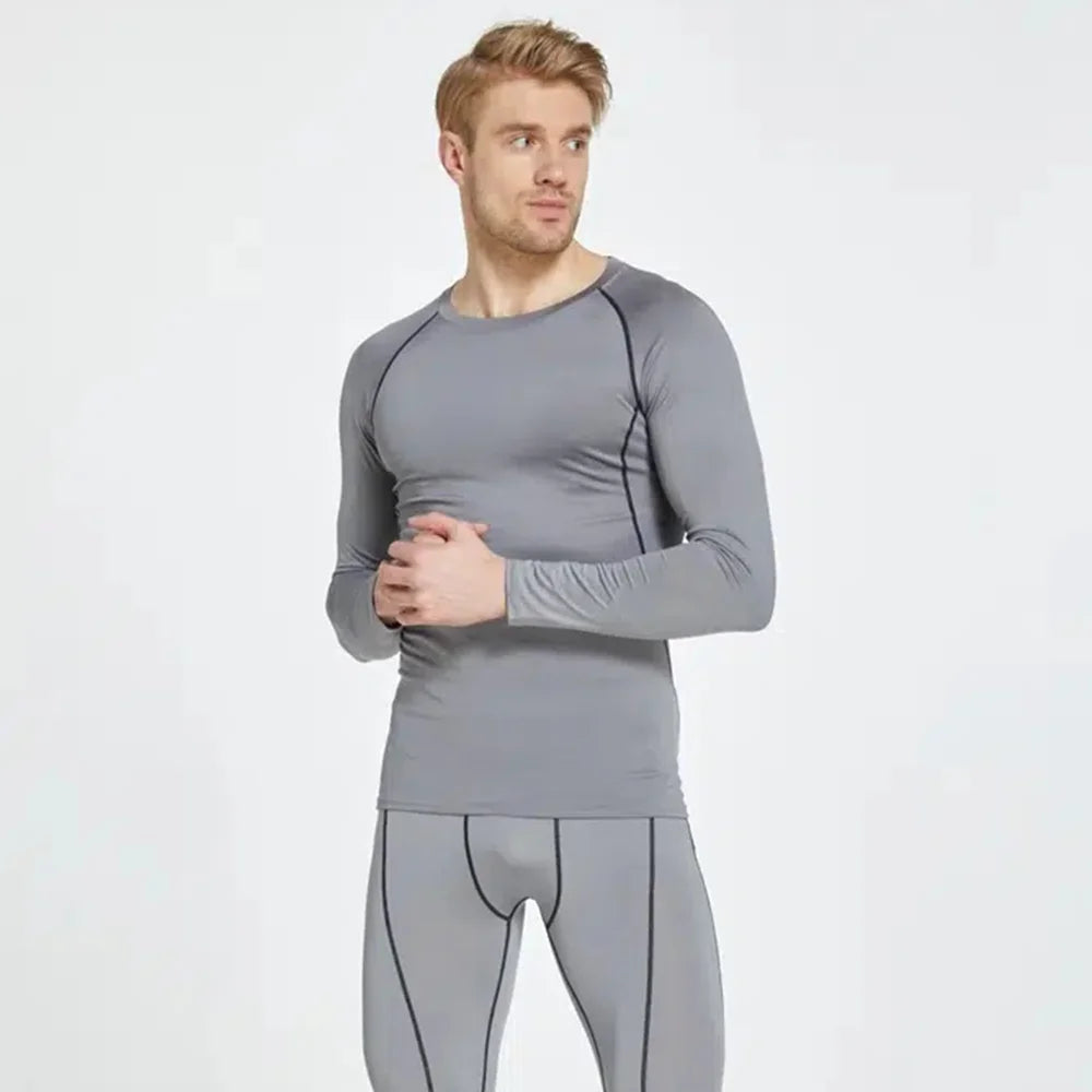 Men Bodybuilding Sports T-Shirt Quick Dry Running Shirt Long Sleeve Compression Top Gym T Shirt Men Fitness Tight Rashgad Quick Pick Grocers