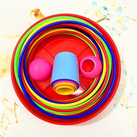 Children Throw Circle Game Ferrule Stacked Toys Fun Indoor Outdoor Parent-Child Interactive Circle Layers Early Education Gift Quick Pick Grocers
