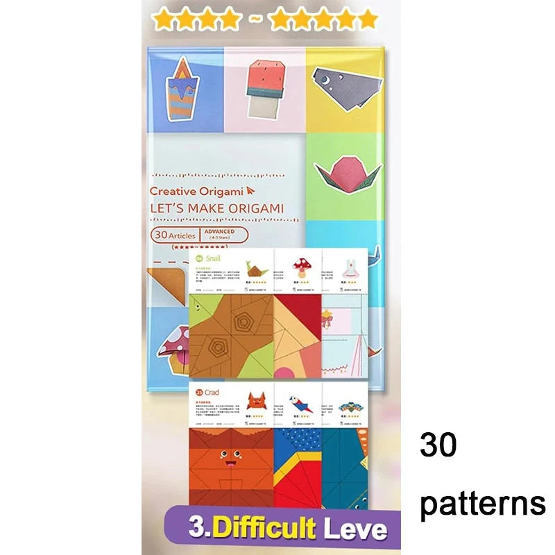 Origami Kit 30/96 Sheets Origami Paper Craft Guiding Book DIY Art Craft Projects Supplies for Beginners Children Kids Boys Girls Econic Blanks