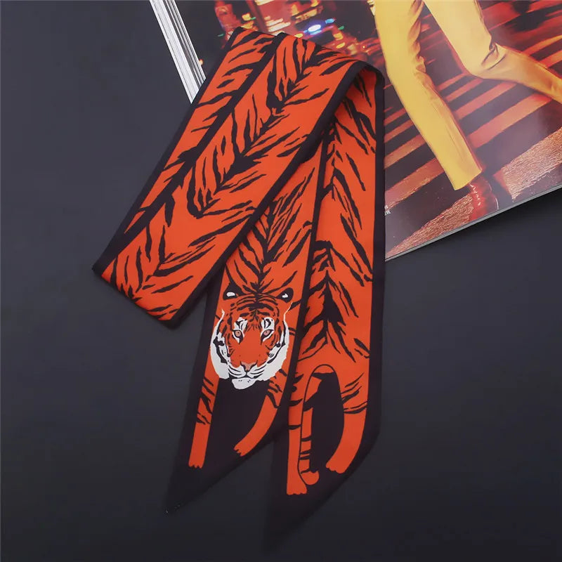 17 Colors Animal Print 2024 New Bag Skinny Silk Scarf For Women Luxury Brand Foulard Women Tie Fashion Head Scarves For Ladies Quick Pick Grocers