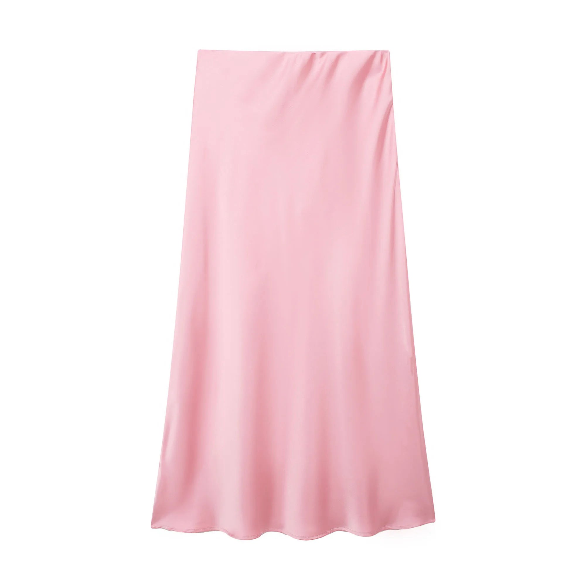 Willshela 2024 Black Satin Skirt Woman High Waist Elegant Long Skirts For Women Fashion Summer Midi Skirt Office Women's Skirts Quick Pick Grocers