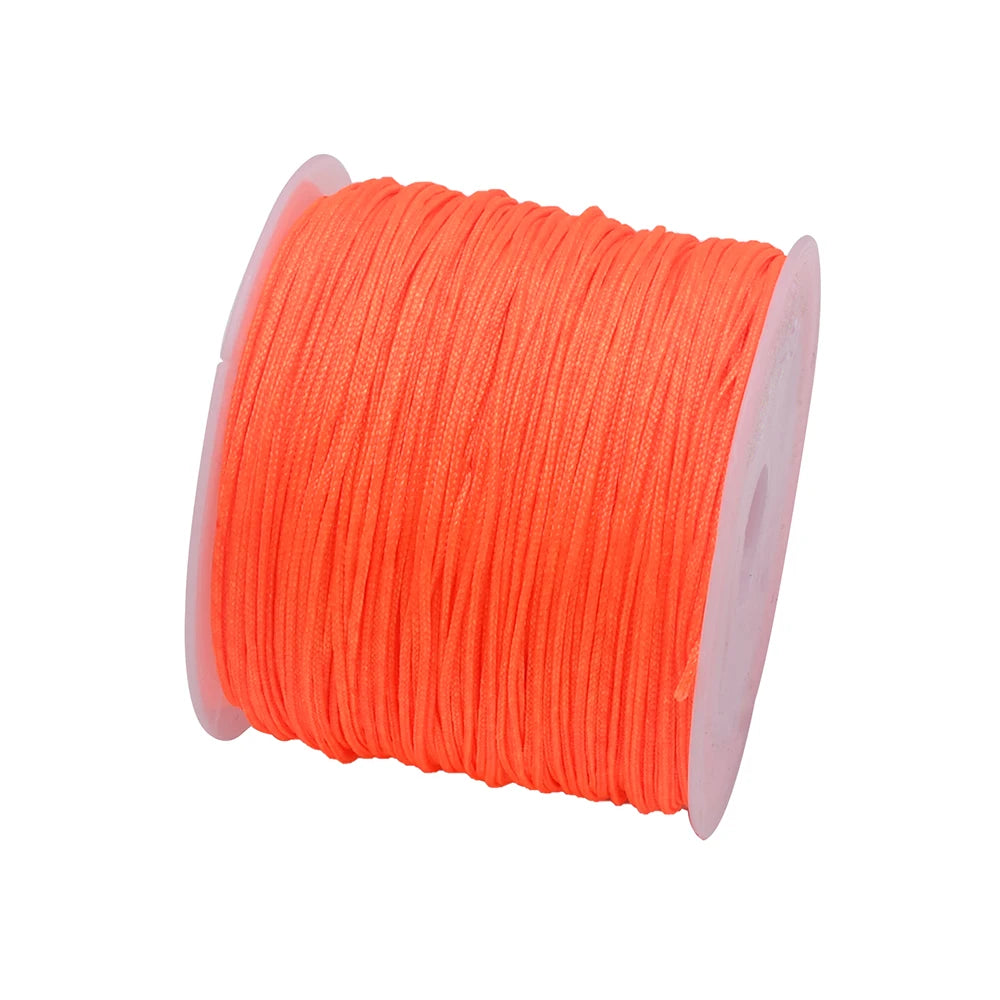 50Yds 0.8mm Crafts Nylon Cord For Jewelry Making Beading Braided Nylon Satin String for Bracelets Rattail Trim Chinese Knot Econic Blanks