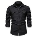 AIOPESON Brand Elastic Cotton Denim Shirt Men Long Sleeve Quality Cowboy Shirts for Men Casual Slim Fit Mens Designer Clothing Quick Pick Grocers