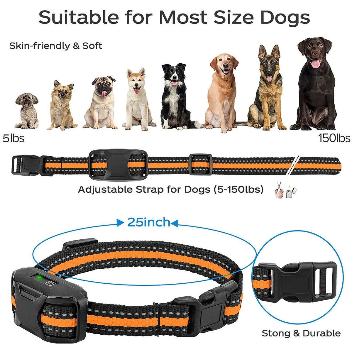 3300Ft Electric Dog Training Collar Remote Control Waterproof Pet BehaviorFor 5-120lbs Puppy With Shock Vibration Quick Pick Grocers