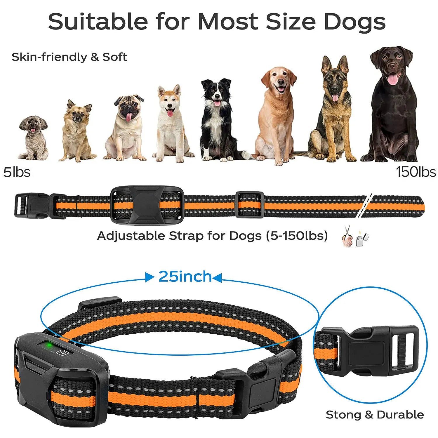 3300Ft Electric Dog Training Collar Remote Control Waterproof Pet BehaviorFor 5-120lbs Puppy With Shock Vibration Quick Pick Grocers