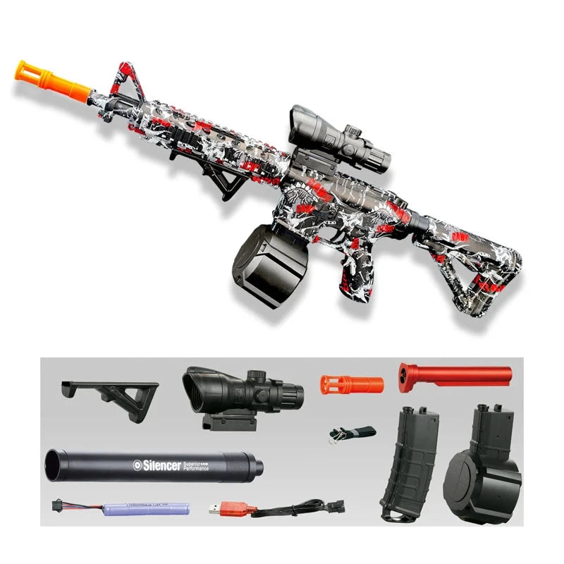 M416 Gun Toy Outdoor Electric Blaster Shooting Sport Gel Bullet Shoot Summer Water Ball Toys For Interactive Parent Child Game Econic Blanks