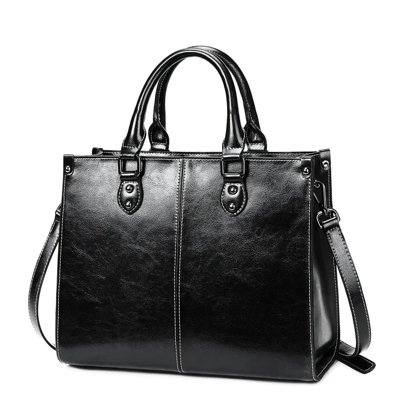 Women Handbag Cross body Shoulder Tote Bag Genuine Leather Shopping Fashion Office Female Real Cowhide Messenger Top Handle Bags Quick Pick Grocers