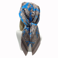 90*90cm Square Silk Scarves Women Hijab Shawls Fashion Print Kerchief Femme Head Scarf Foulard Bandana Beach Pareo Quick Pick Grocers